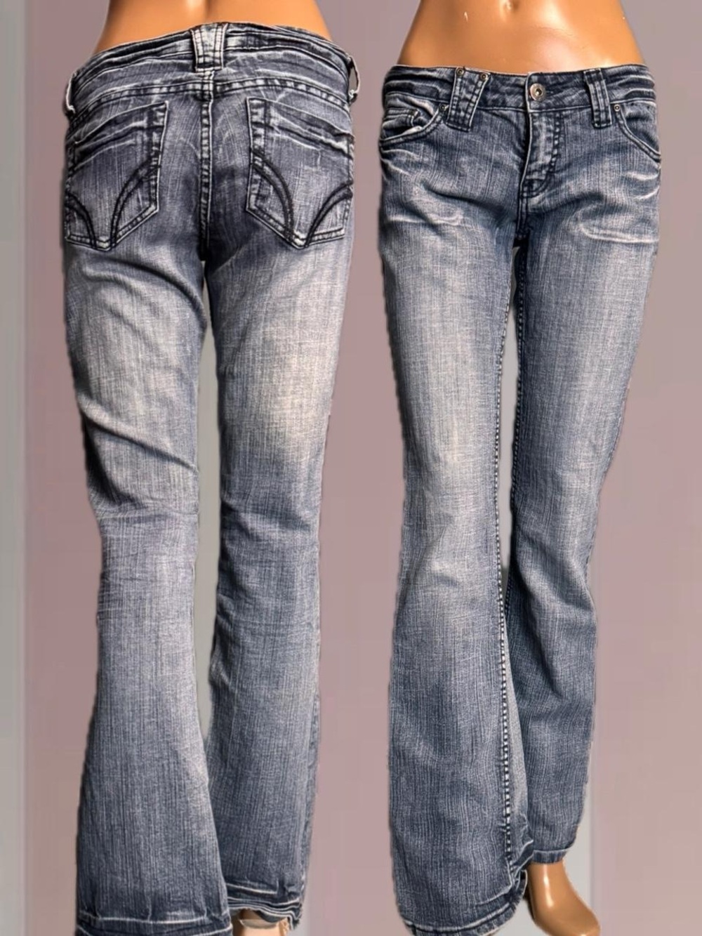 725 Originals Vintage Y2K Low rise blue denim jeans with a flared leg